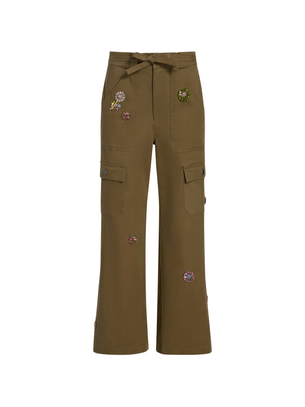 Cinq A Sept Love Michelle embellished cargo trousers - Verde
