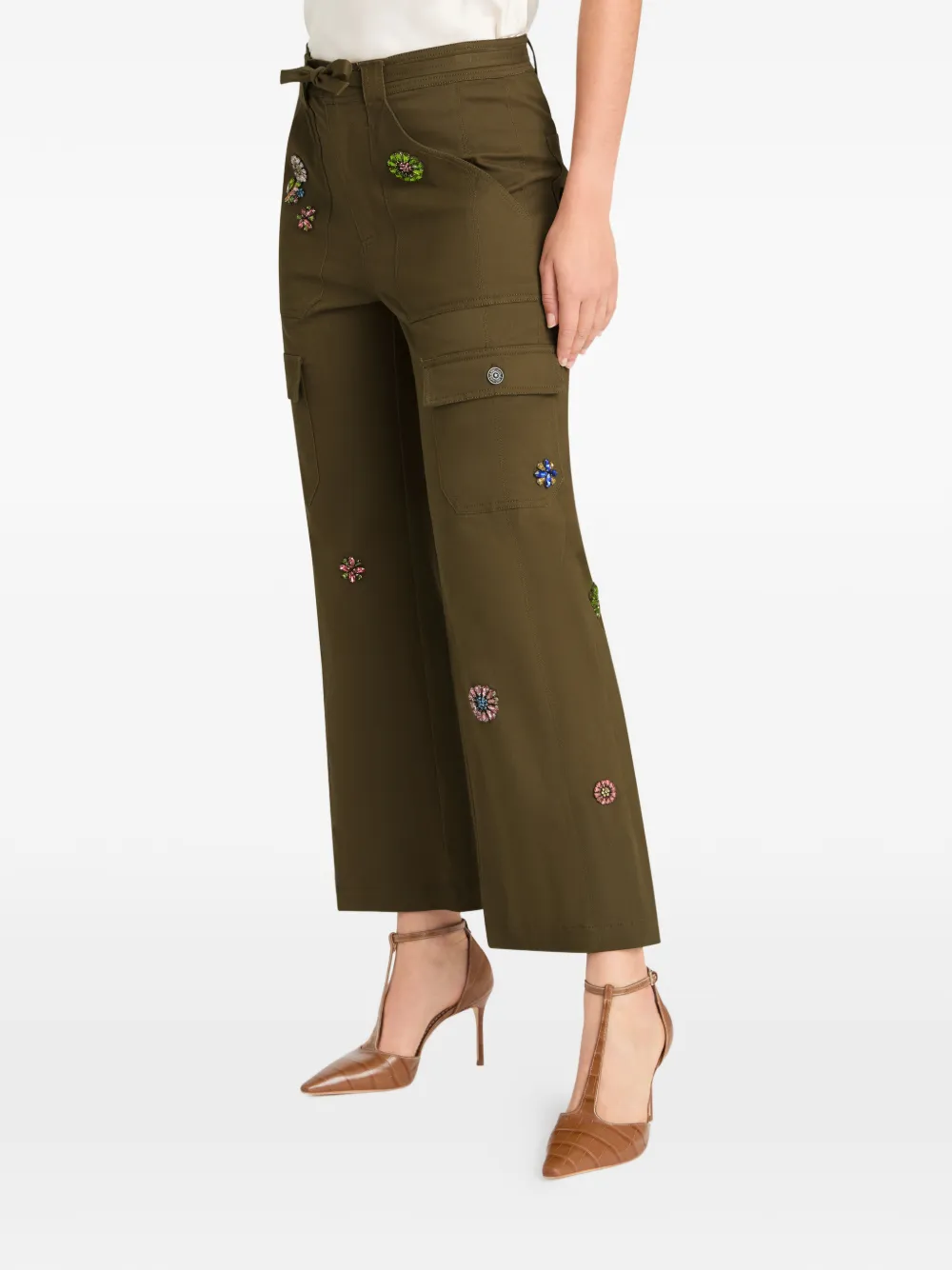 Cinq A Sept Love Michelle verfraaide cargo broek Groen