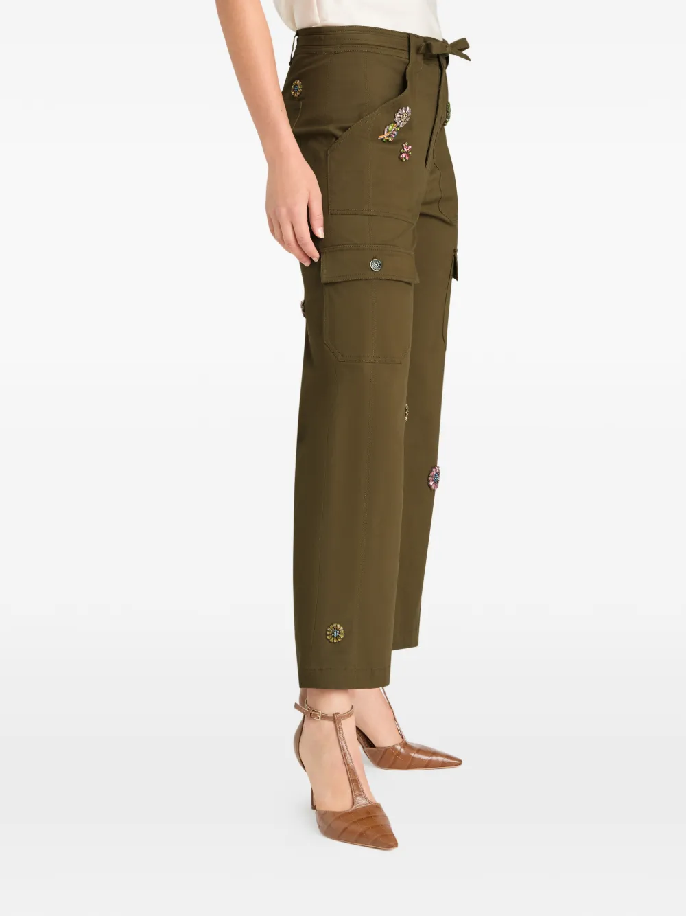 Cinq A Sept Love Michelle verfraaide cargo broek Groen