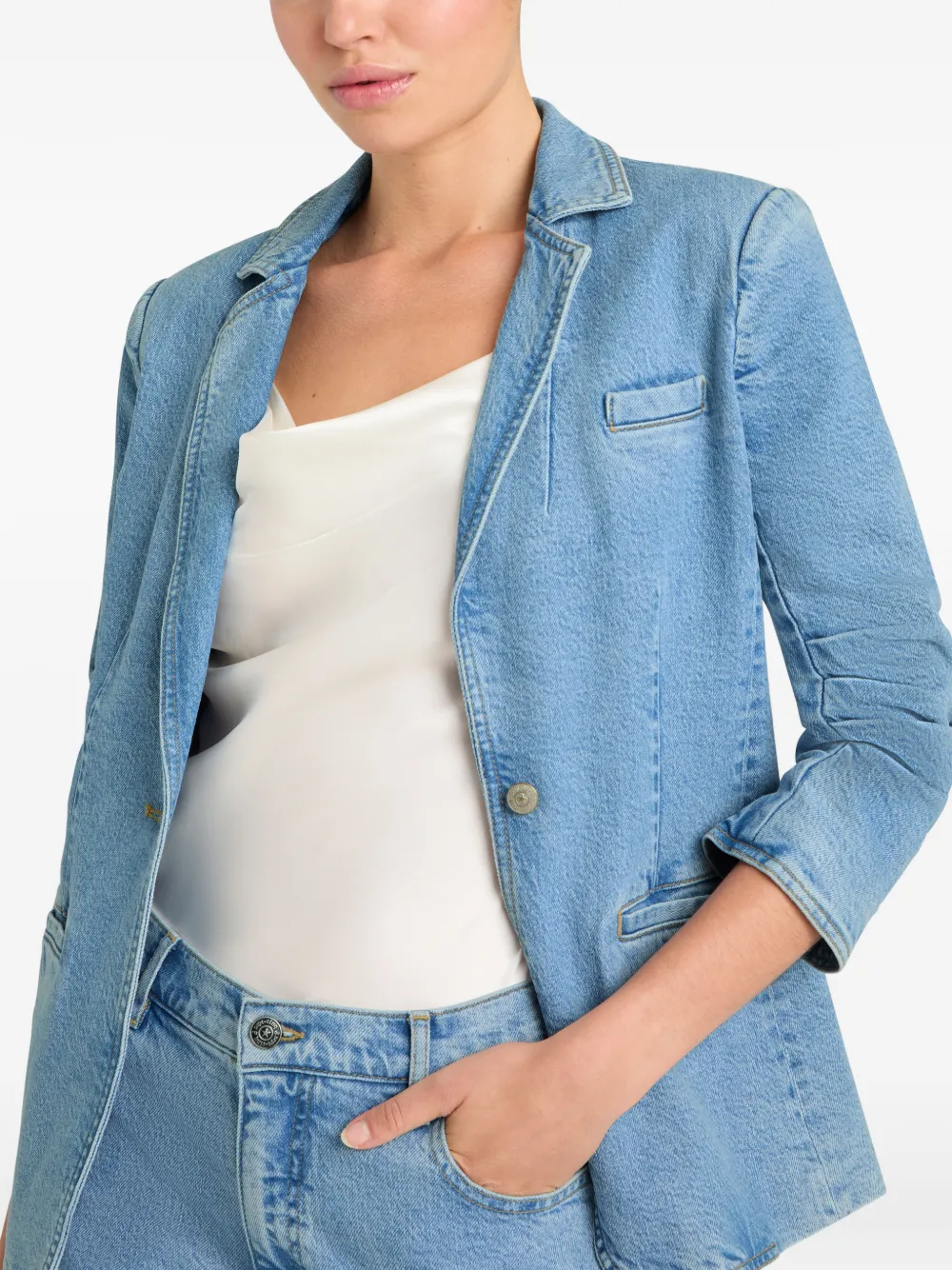 Cinq A Sept Khloe denim blazer Blauw