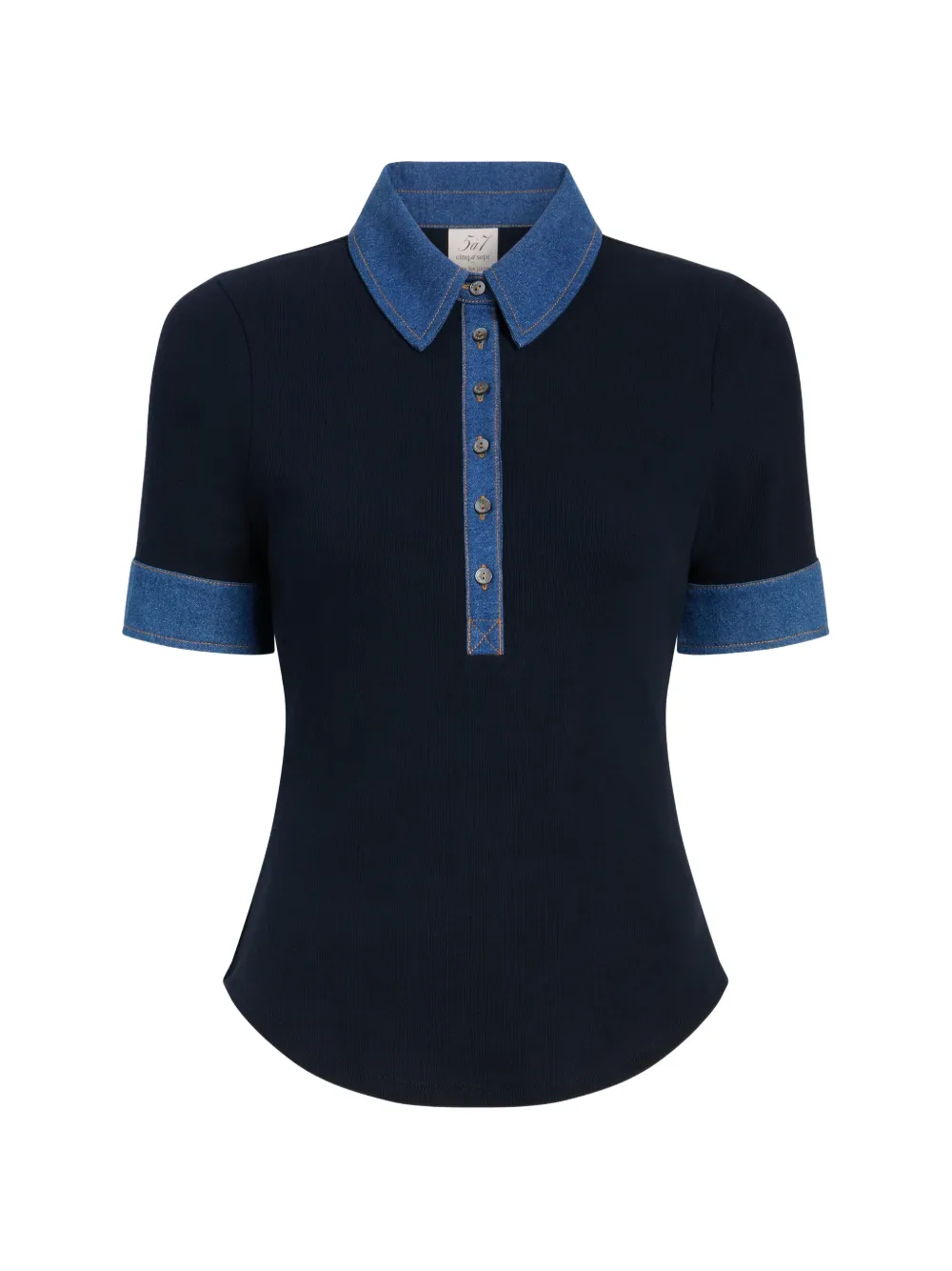 Cinq A Sept Jaden short-sleeve polo top - Blu
