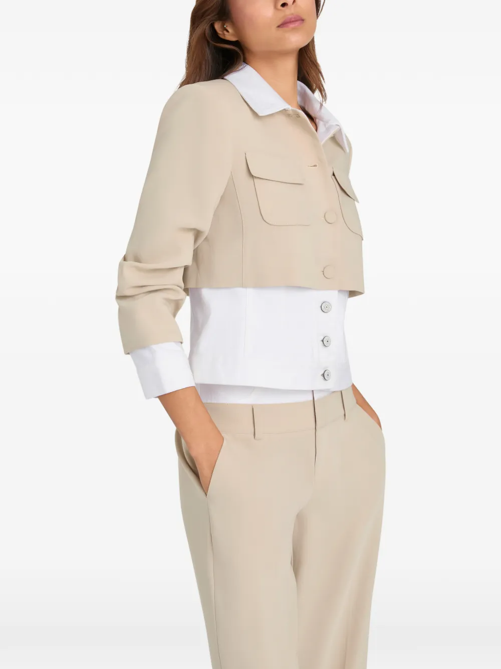  Cinq A Sept Lorraine Collared Pocket Jacket - Neutrals 