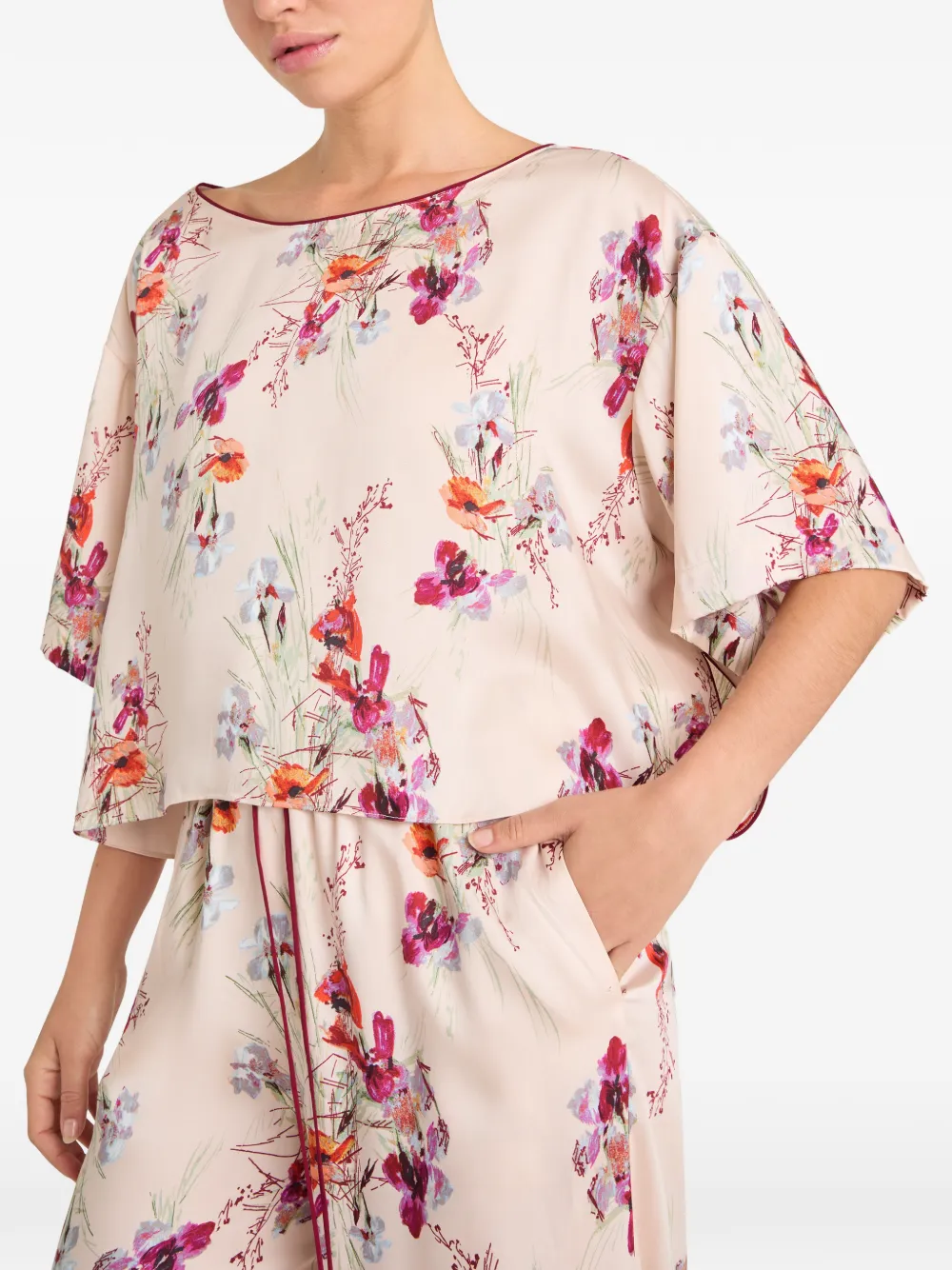 Floral Print Layered Blouse