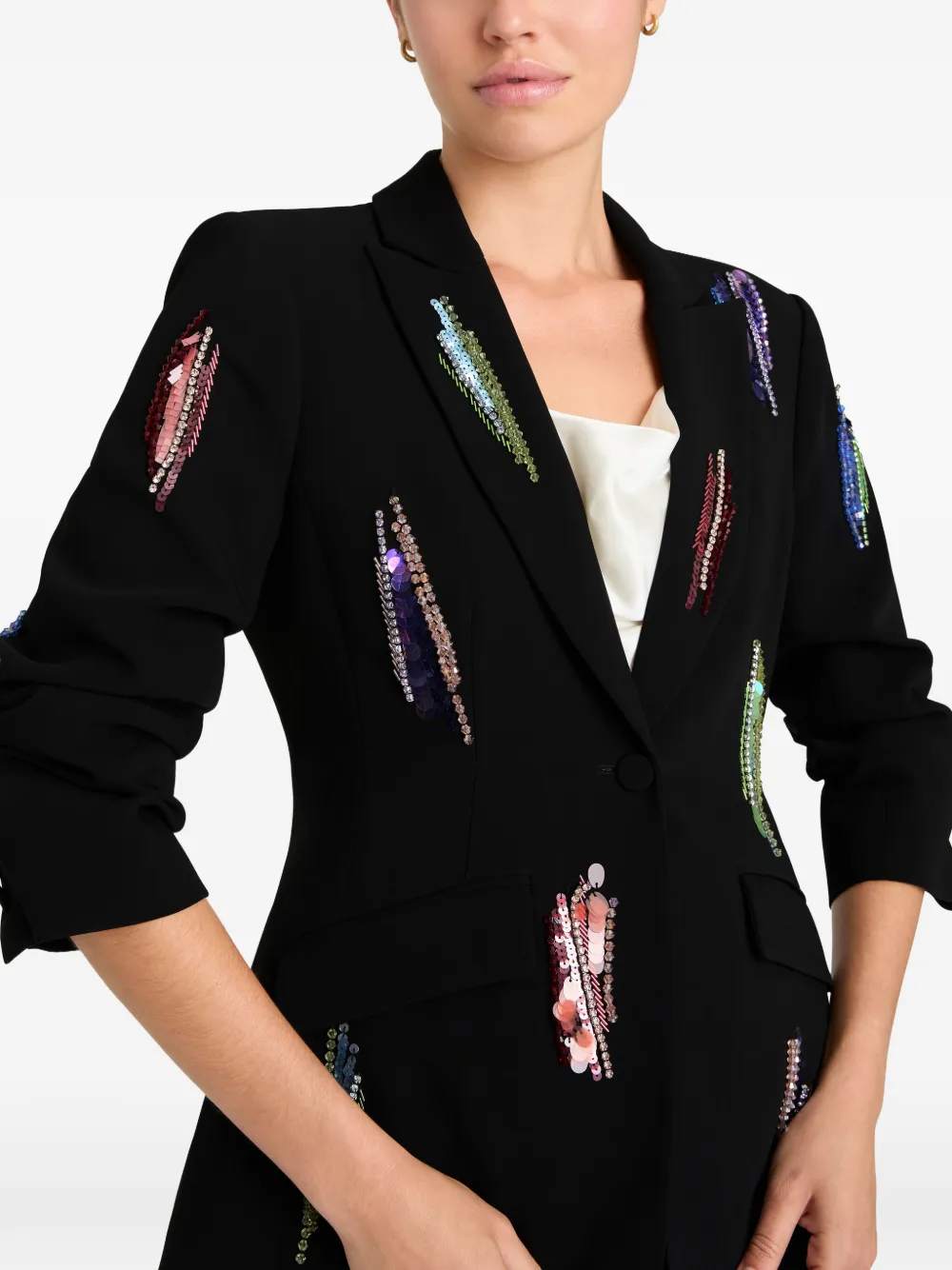 Cinq A Sept Paillette Whirl Cheyenne verfraaide blazer Zwart