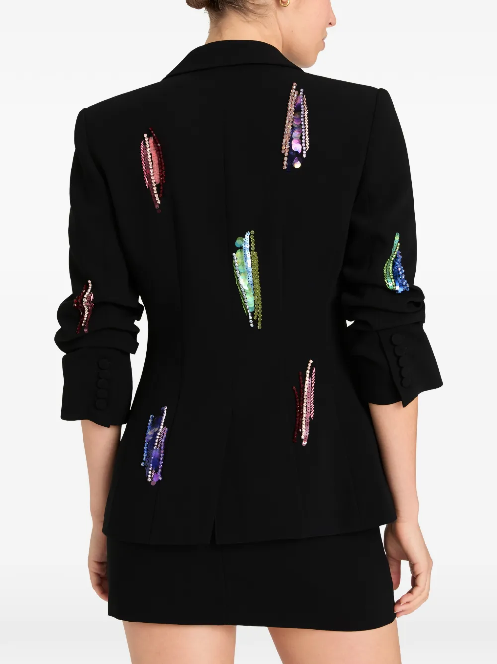 Cinq A Sept Paillette Whirl Cheyenne verfraaide blazer Zwart