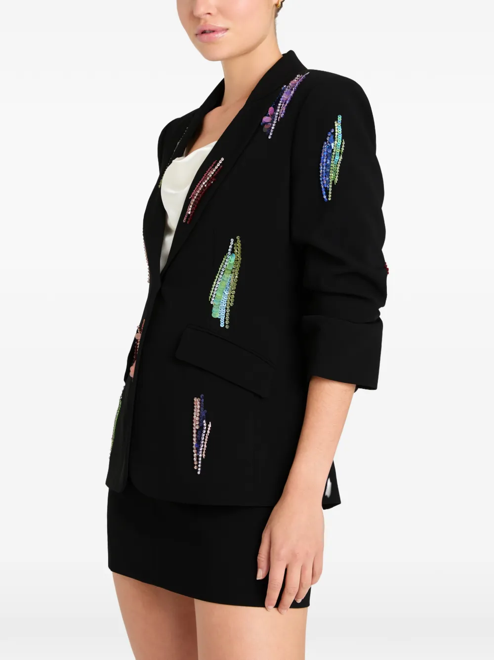 Cinq A Sept Paillette Whirl Cheyenne verfraaide blazer Zwart