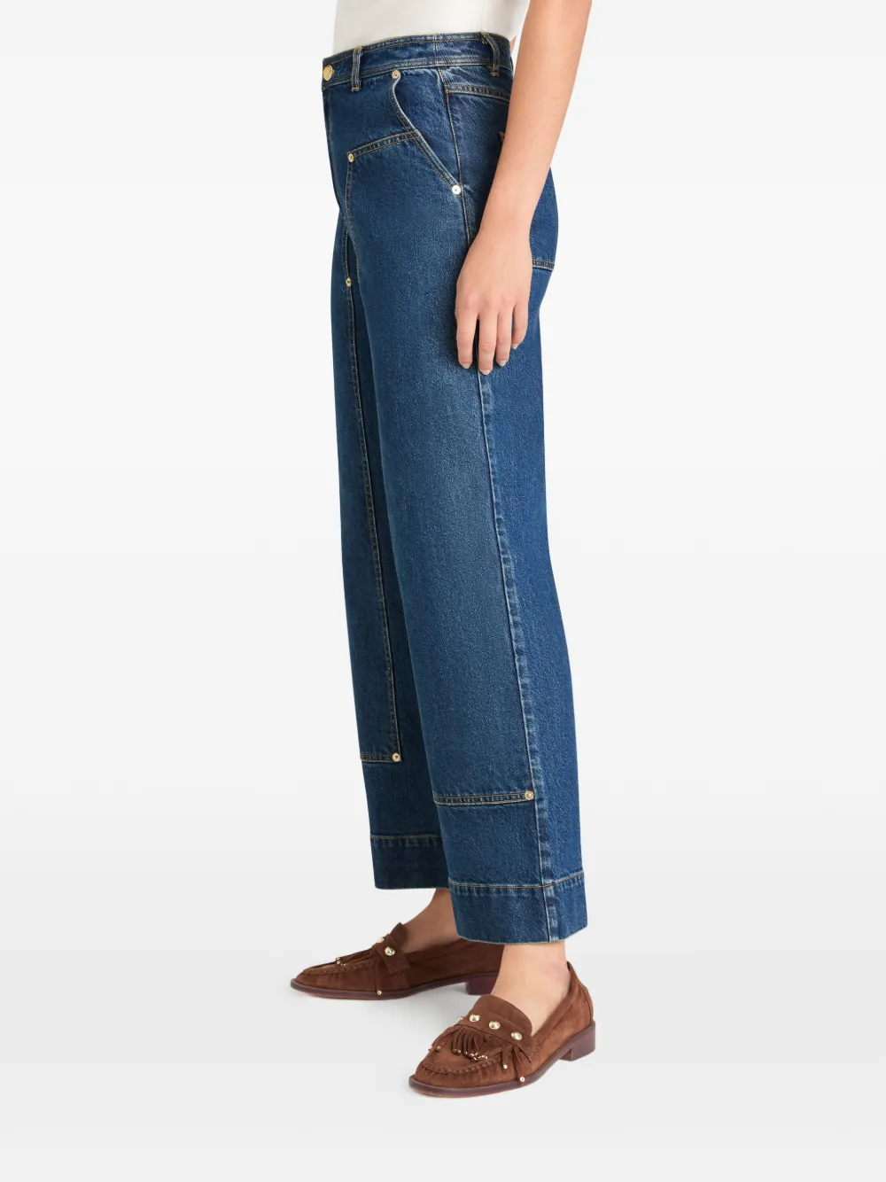 Cinq A Sept Ryker jeans met vlakken Blauw