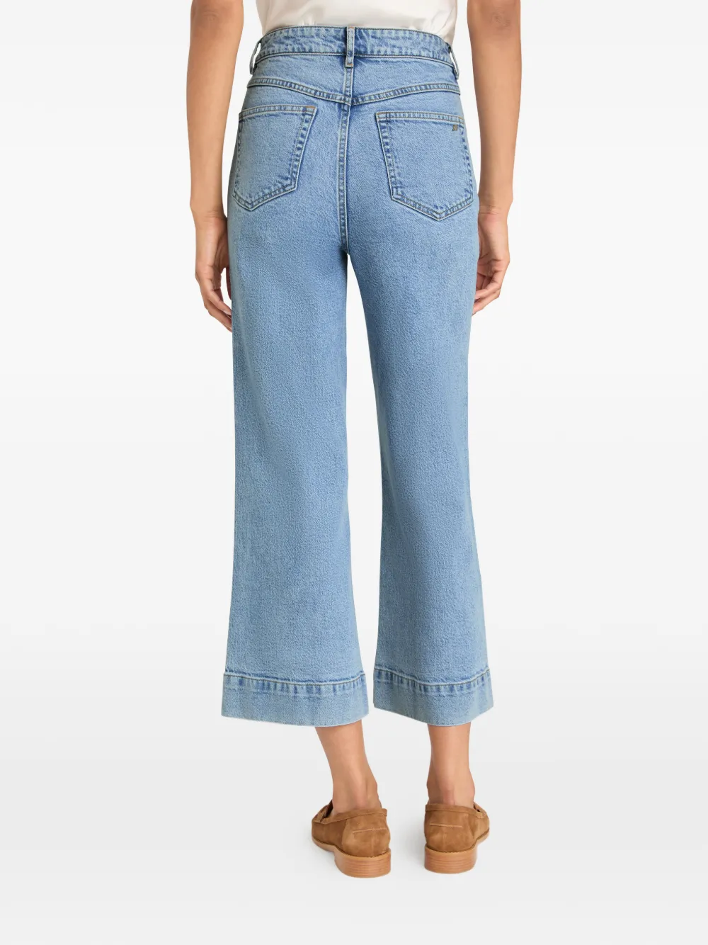 Cinq A Sept Joey cropped jeans met wijde pijpen Blauw