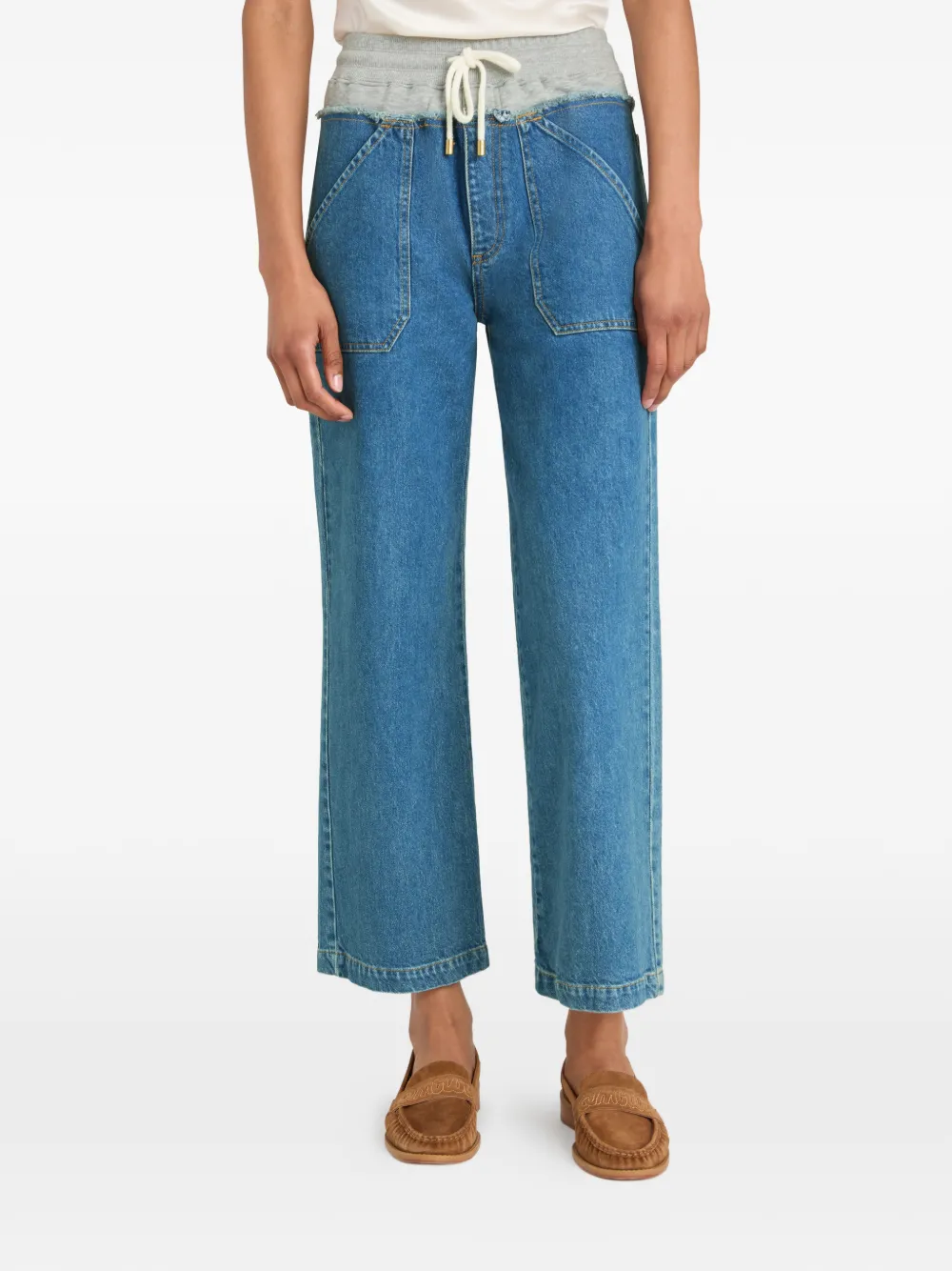  Cinq A Sept Serena Drawstring Wide-leg Jeans - Blue 