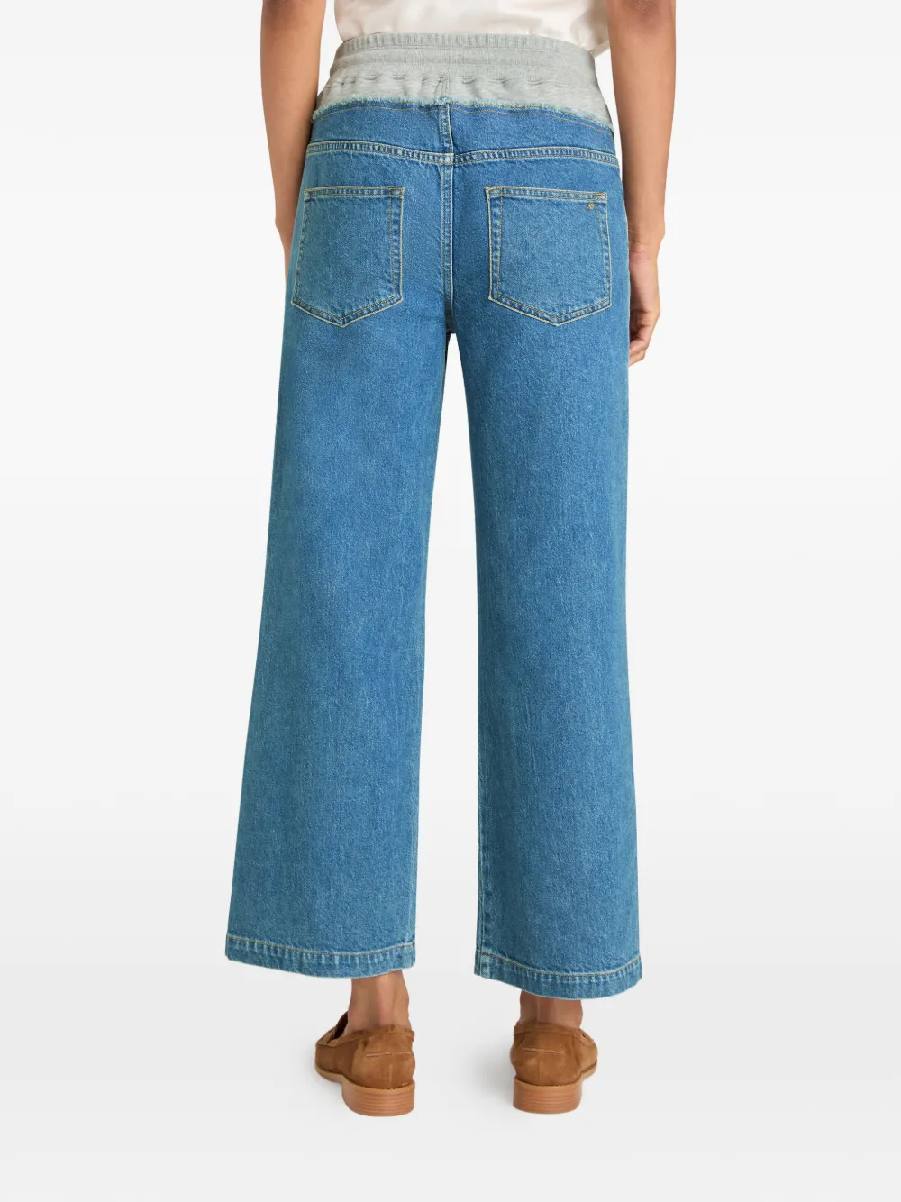 Cinq A Sept Serena jeans met trekkoord en wijde pijpen Blauw