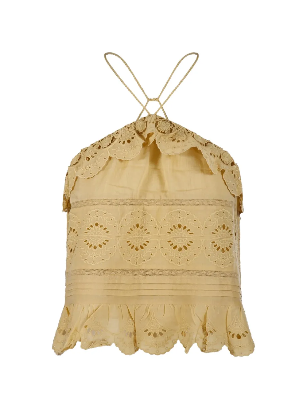 MARANT ÉTOILE eyelet ruffled top - Toni neutri