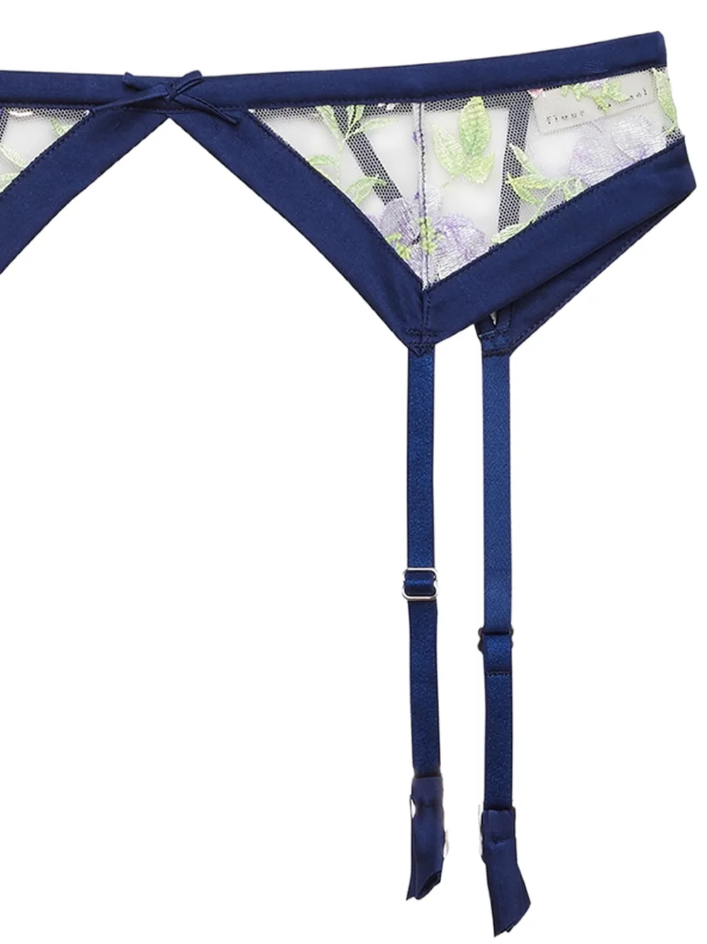 Fleur Du Mal Jarretellegordel met borduurwerk Blauw