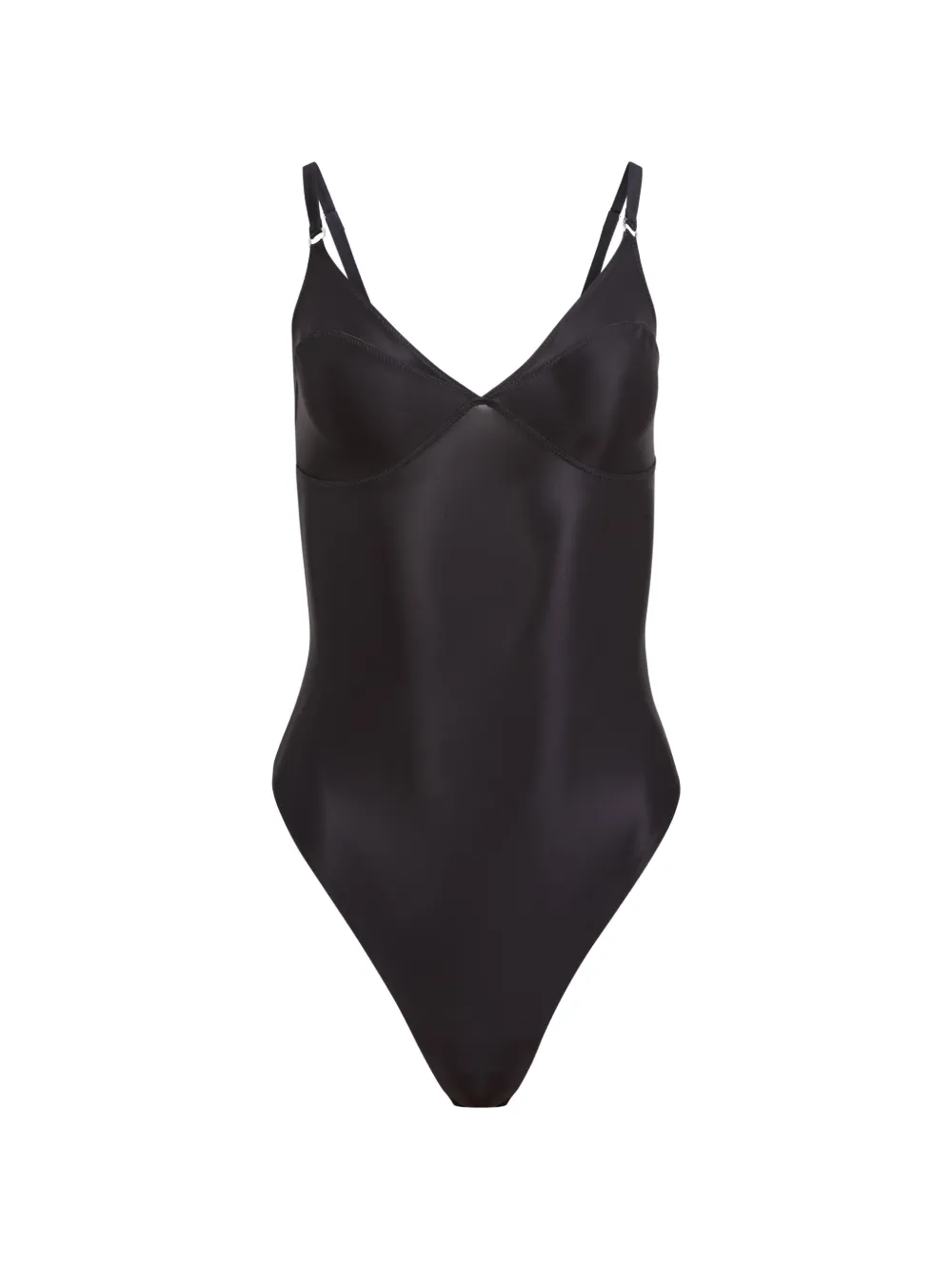 Fleur Du Mal Le Stretch Gloss Wireless Bodysuit V-neck bodysuit