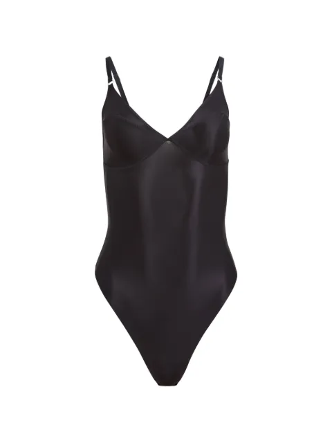 Fleur Du Mal Le Stretch Gloss Wireless Bodysuit V-neck bodysuit
