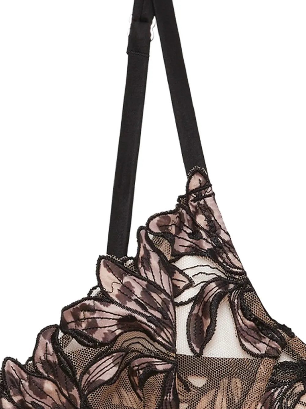 Fleur Du Mal Lily demi-beha met borduurwerk Zwart