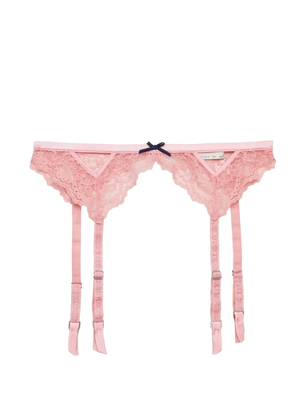 Fleur Du Mal Reggicalze Bianca in pizzo - Rosa