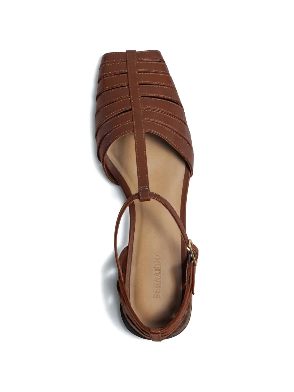  Bernardo Brighton T-strap Flat Pumps - Brown 