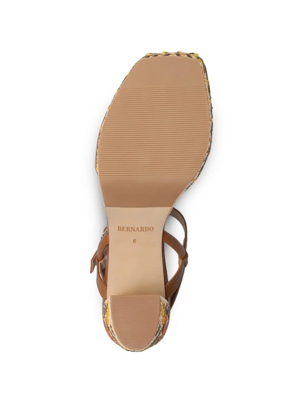 Bernardo Canto sandalen met bloemenprint en blokhak Bruin