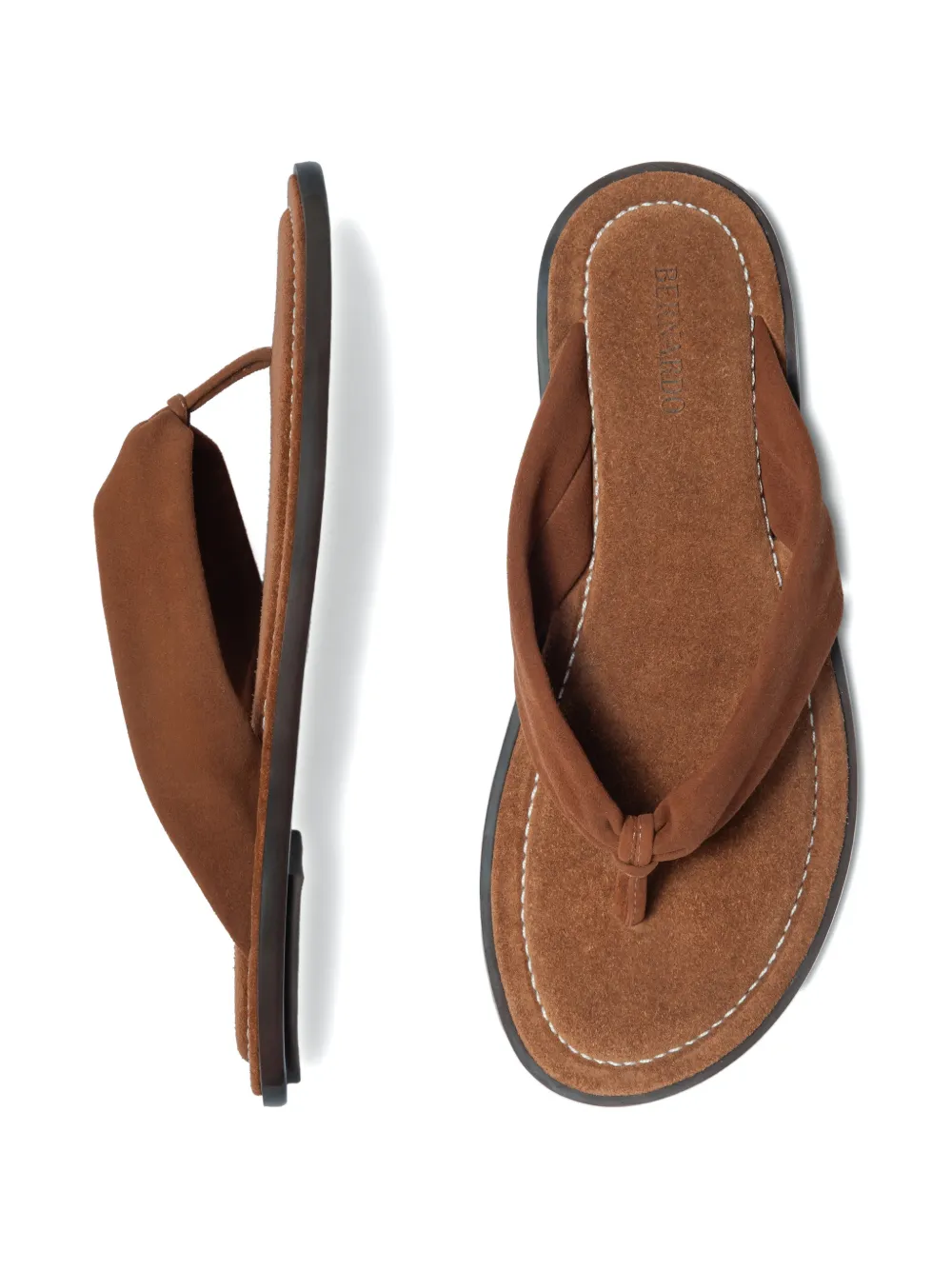 Bernardo Leren sandalen Bruin