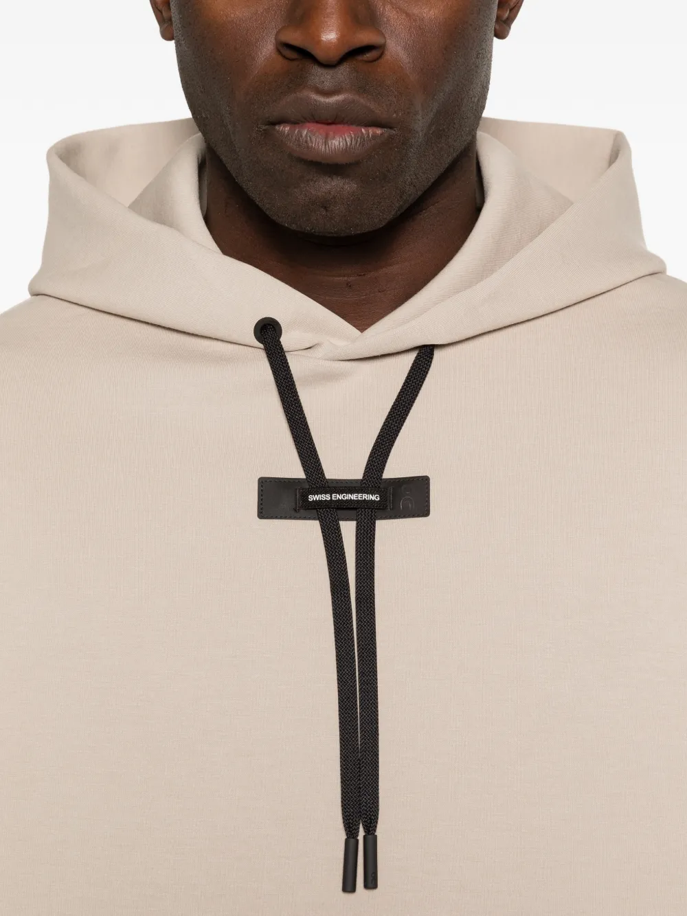 On Focus hoodie met trekkoord Beige