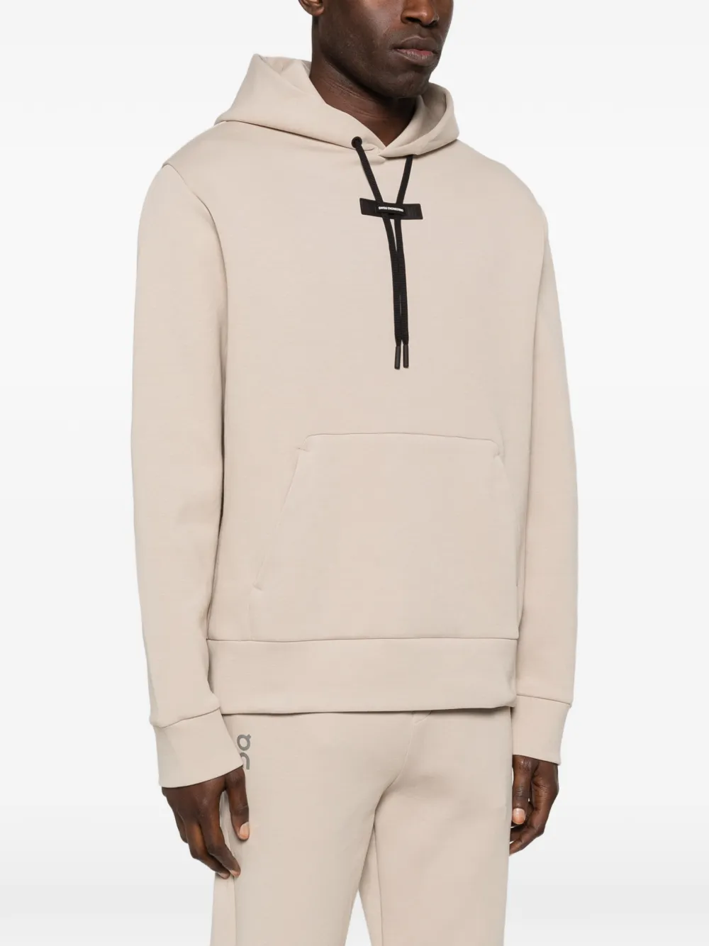 On Focus hoodie met trekkoord Beige
