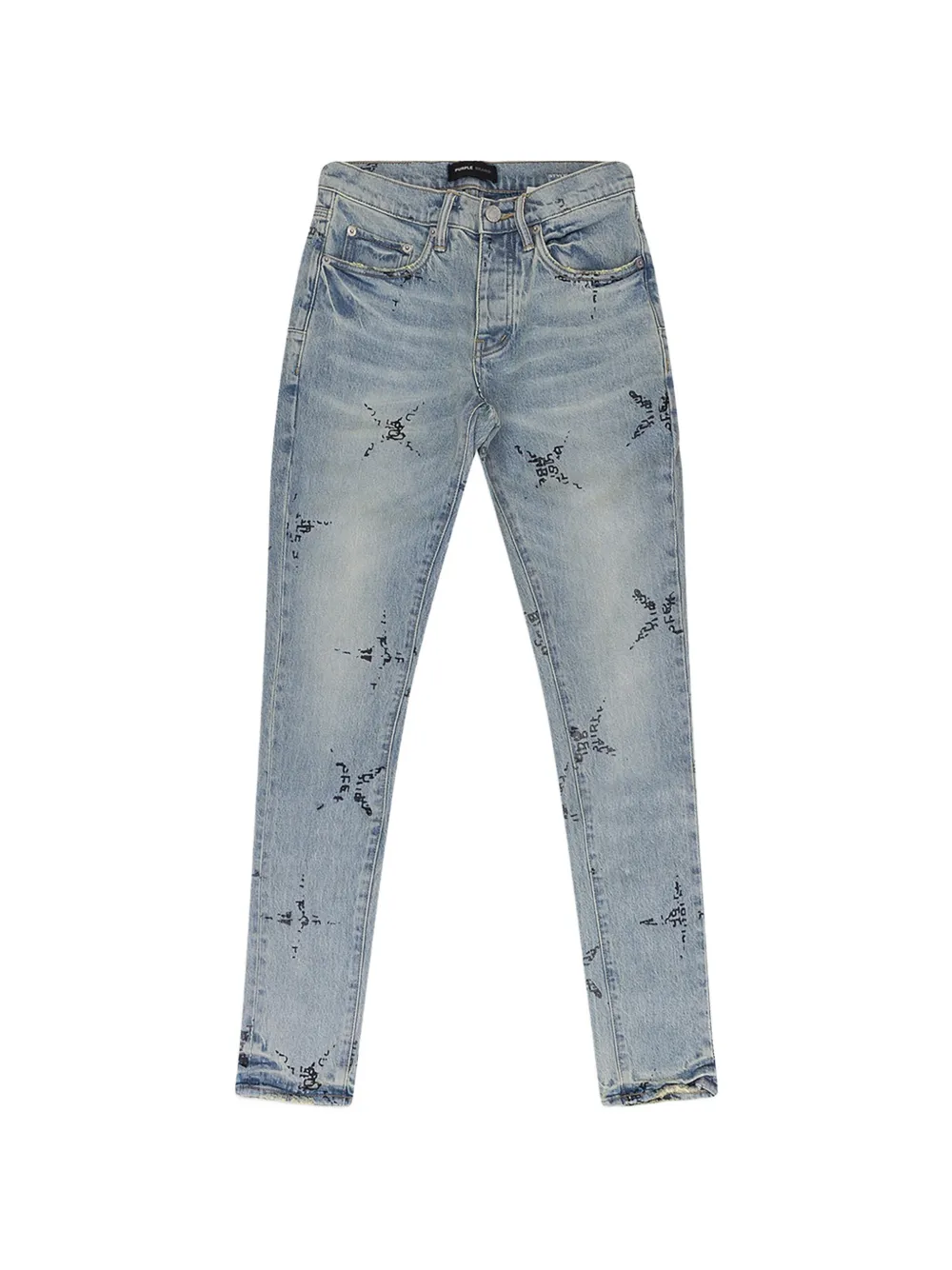 Purple Brand star monogram skinny jeans - Blu