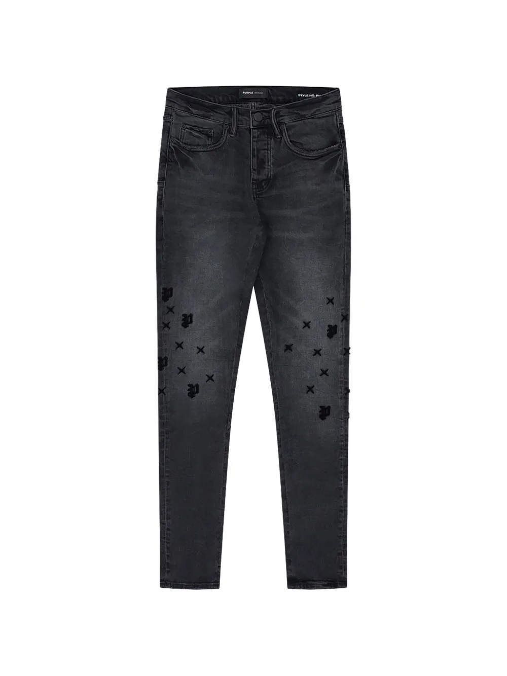 Purple Brand tuffetage monogram jeans - Schwarz
