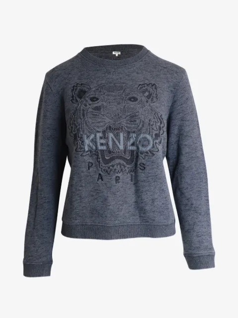 Kenzo Pre-Owned tiger embroidered melange sweatshirt
