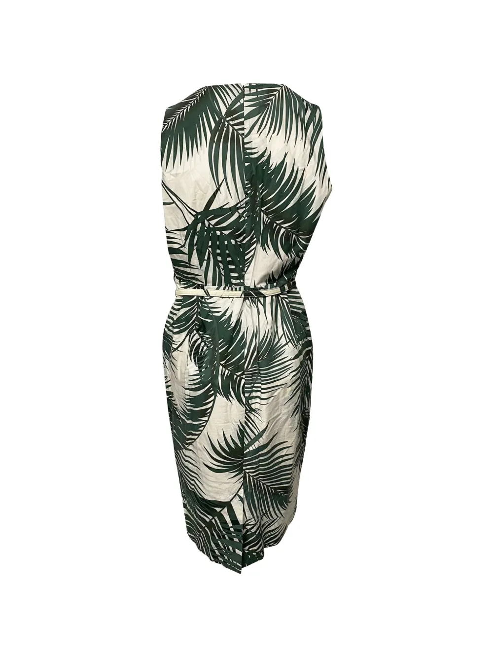 tropical print belted dress