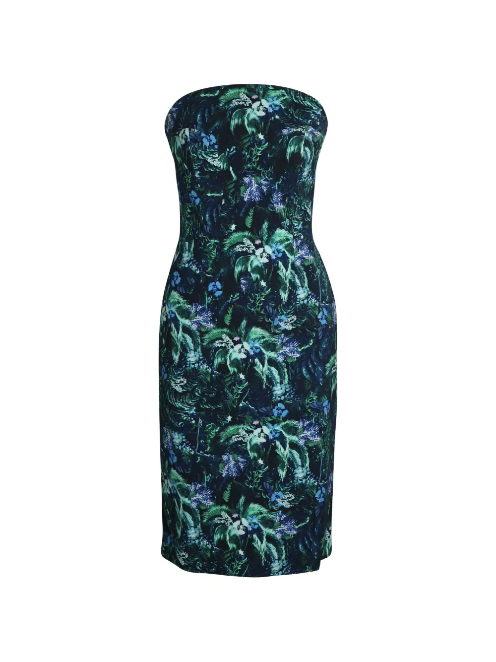 ERDEM print strapless dress - Blu