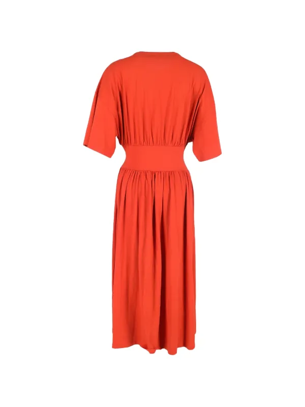 knee length dresses for ladies Vina Gathered Jersey Midi Dress - Ivory main image 1