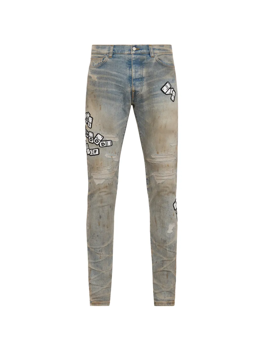 AMIRI applique skinny jeans - Blu