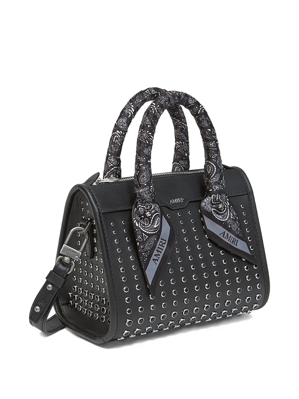  Amiri Stud Micro Triangle Satchel Bag - Black 