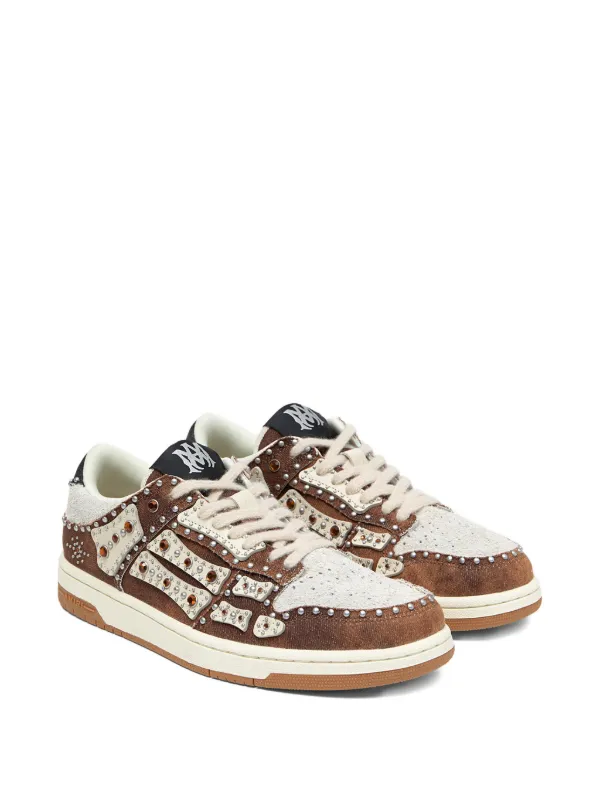 AMIRI Stud Skel Top Low Sneakers | Brown | FARFETCH