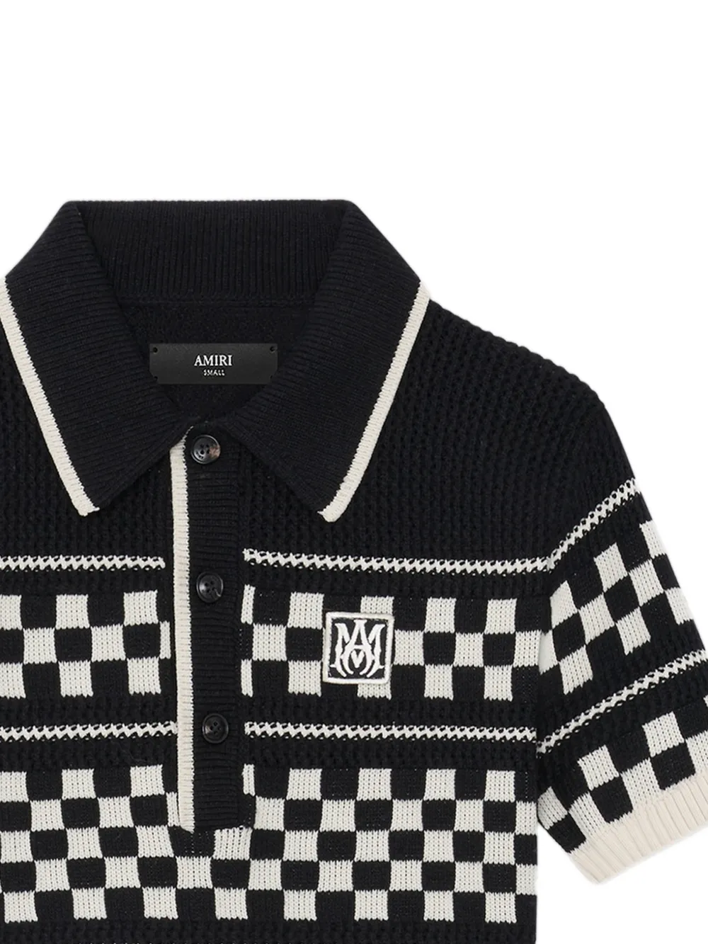 Amiri Polo à Carreaux - Noir 