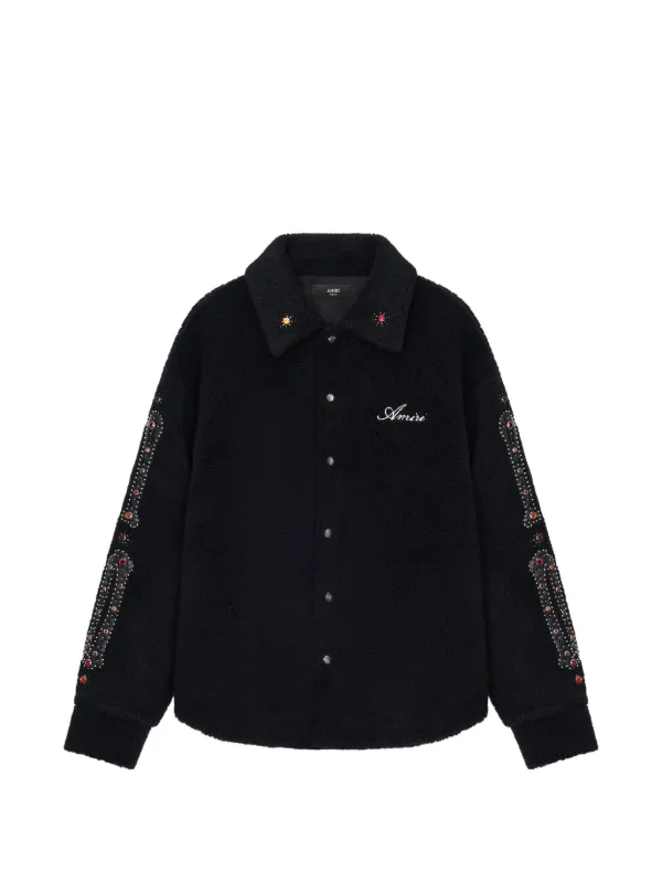 Amiri Bones Studded Overshirt in Black
