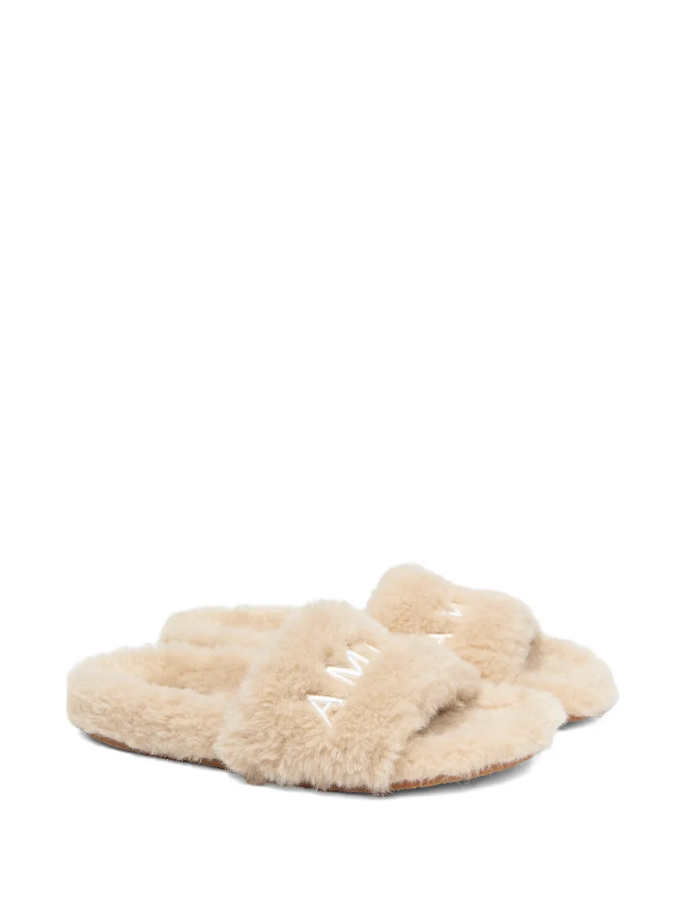 AMIRI logo-embroidery slippers Beige