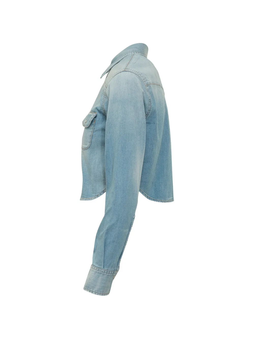  Dsquared2 Buttoned Cropped Denim Shirt - Blue 