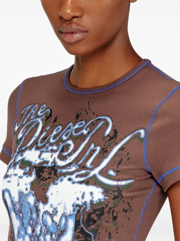 Diesel T-Brenda プリント Tシャツ | ブラウン | FARFETCH JP