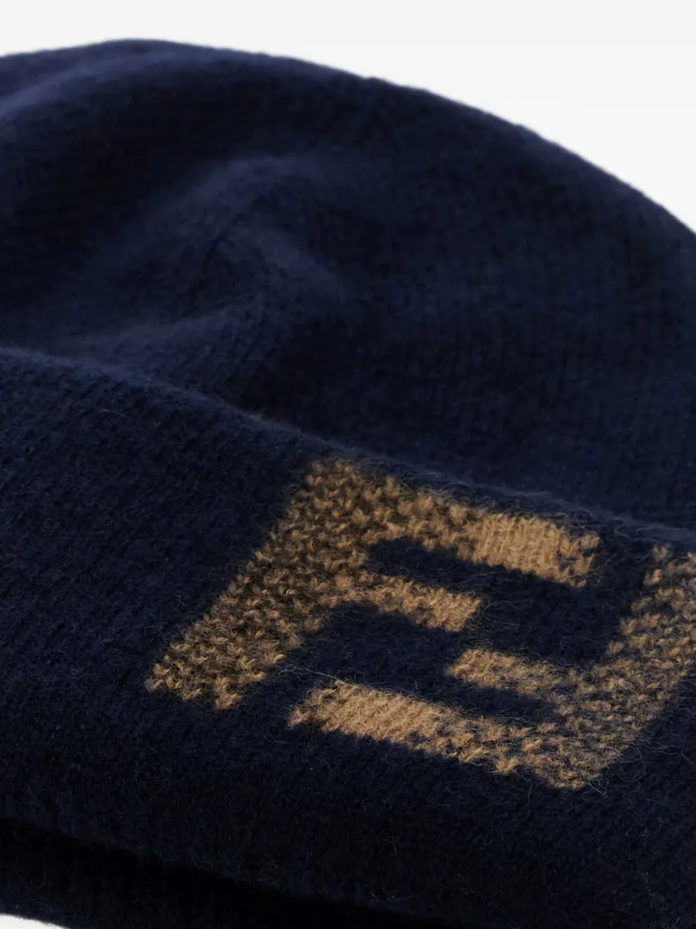  Fendi Ff-motif Wool Beanie - Blue 