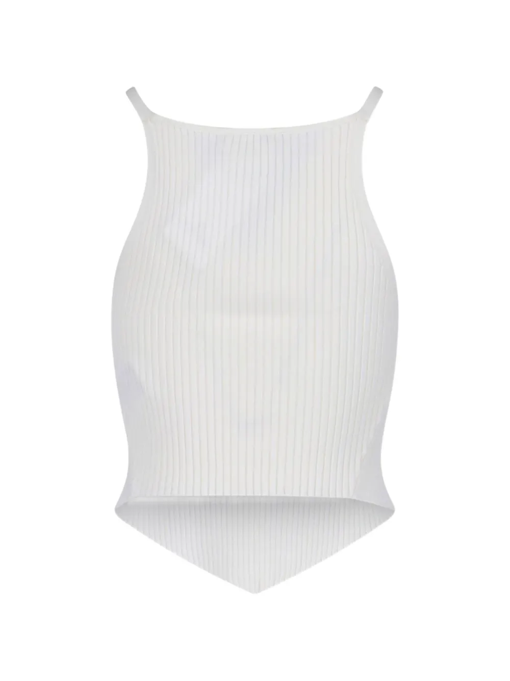 Courrèges Ribgebreide top met logodetail Wit
