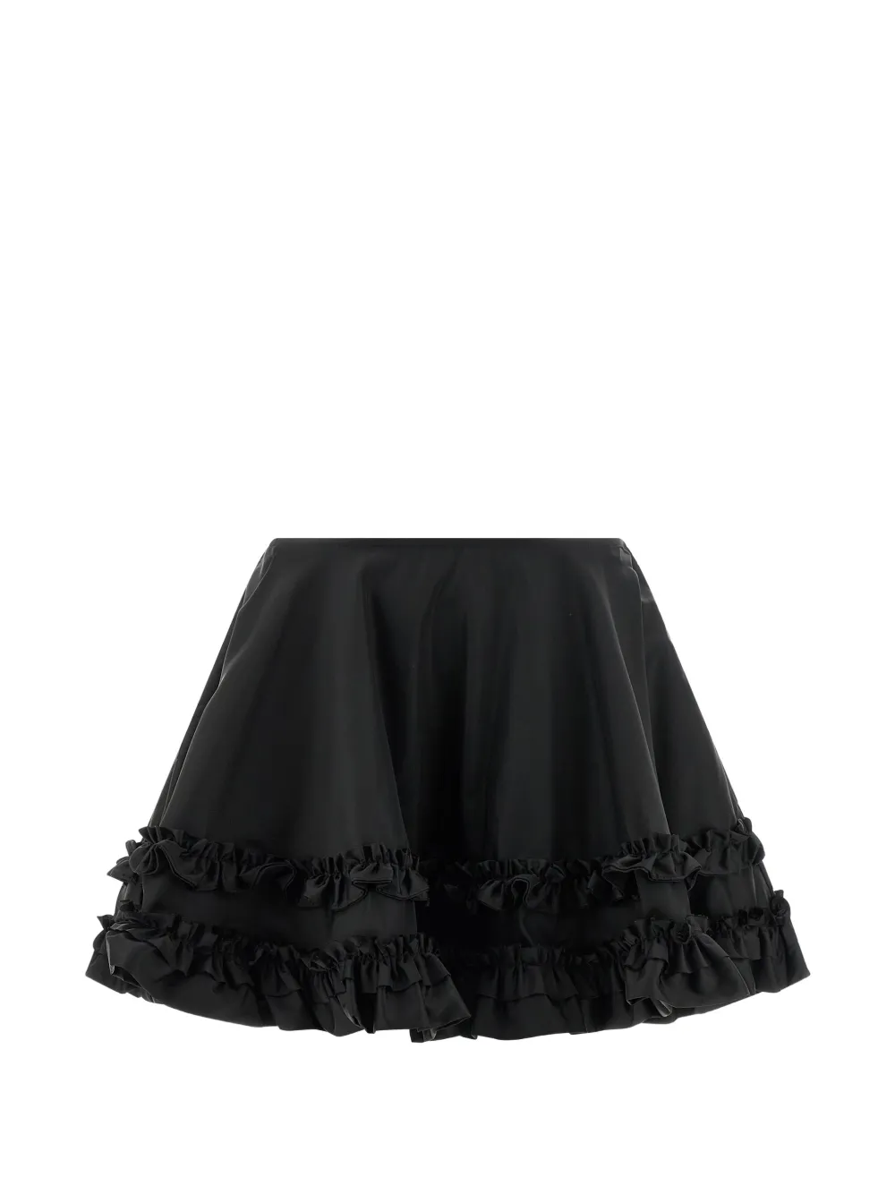 GANNI ruffled flared mini skirt - Nero