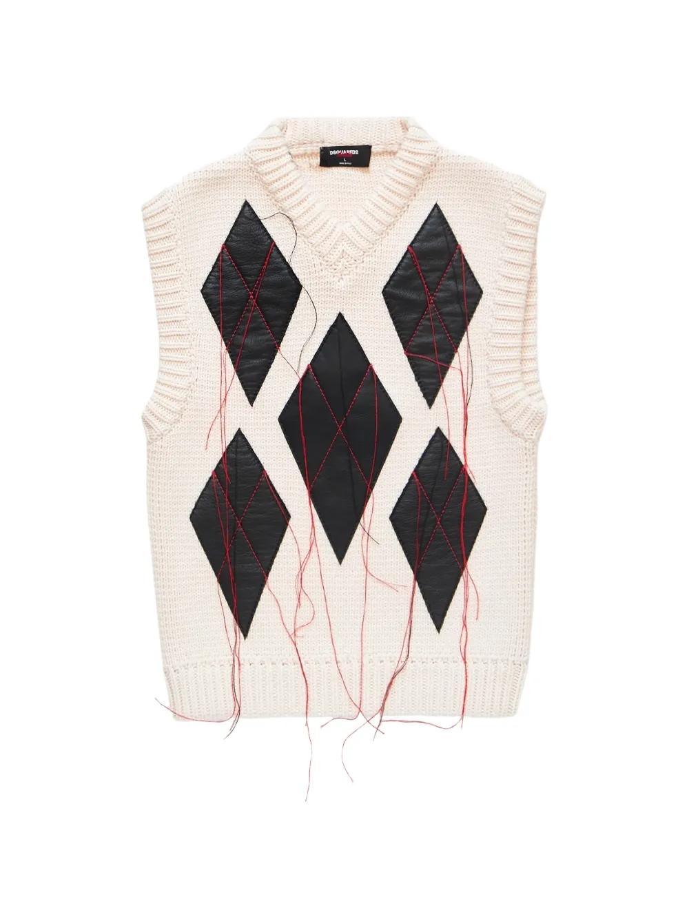 DSQUARED2 x Magliano argyle knit vest - Toni neutri