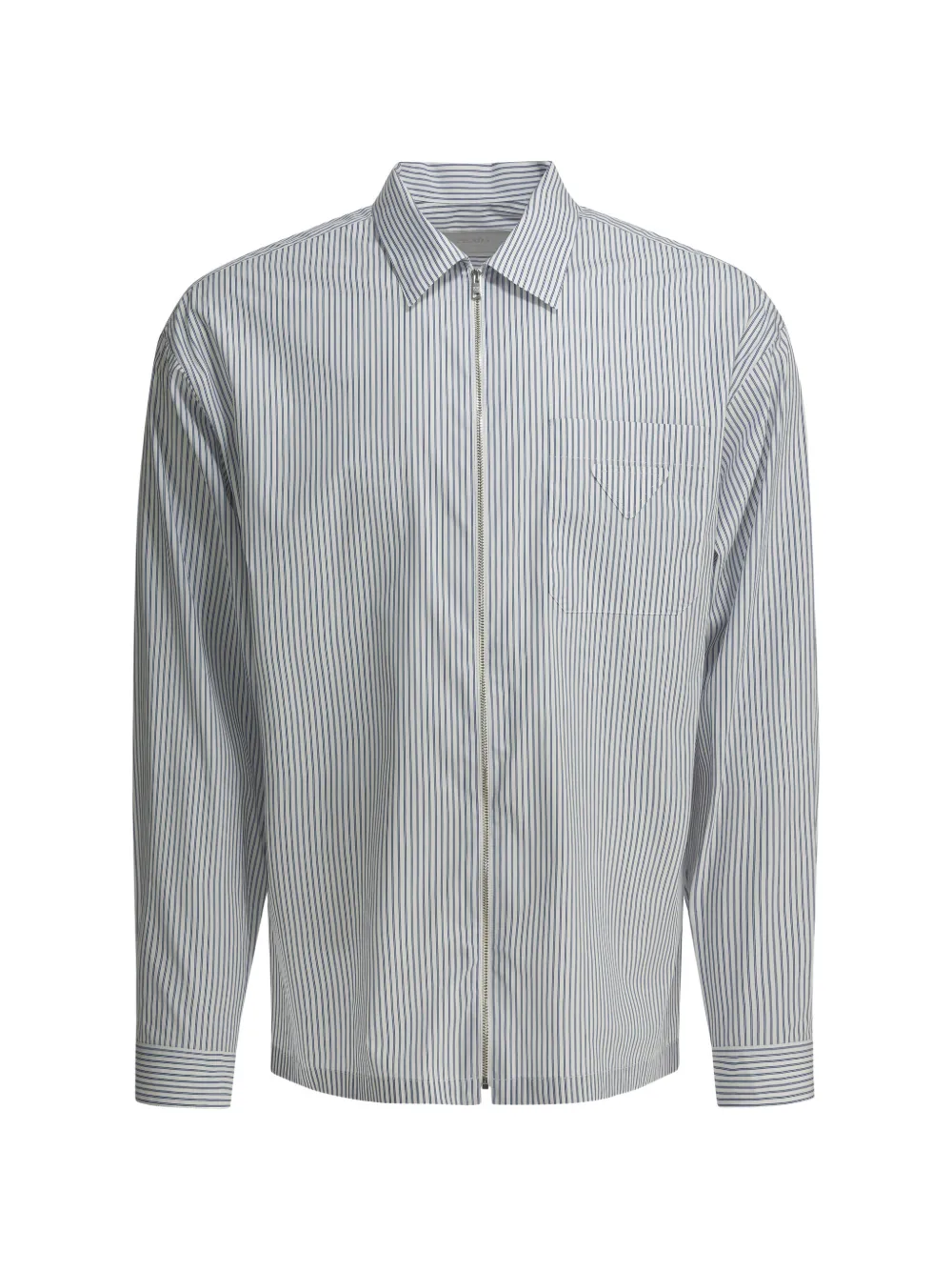 Prada striped zip-up shirt - Bianco