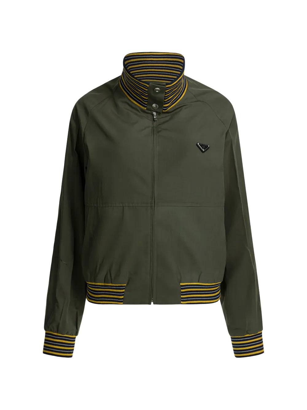 Prada striped collar coat - Verde