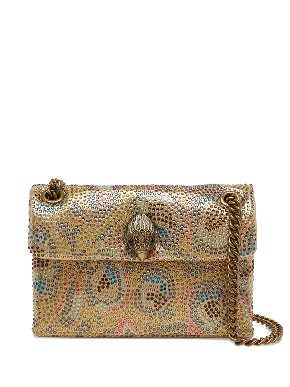 Kurt Geiger London crystal-embellished chain shoulder bag - Oro