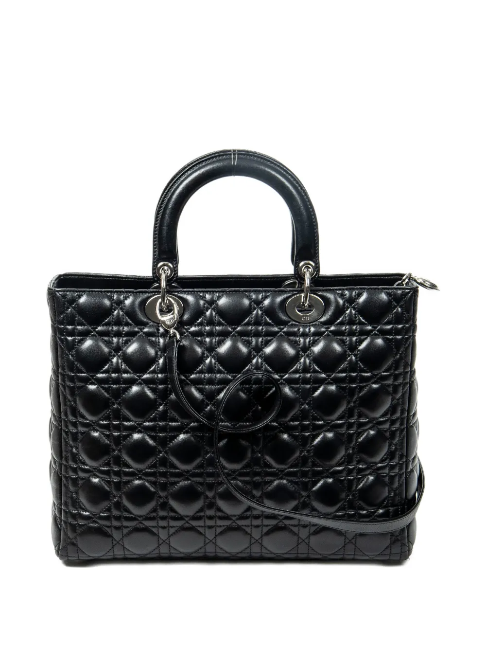 Christian Dior Pre-Owned Lady Dior grote shopper Zwart