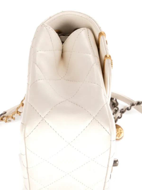 CHANEL Pre-Owned Single Flap Shoulder Bag | White | FARFETCH