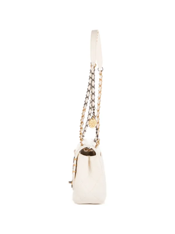 CHANEL Pre-Owned Single Flap Shoulder Bag | White | FARFETCH