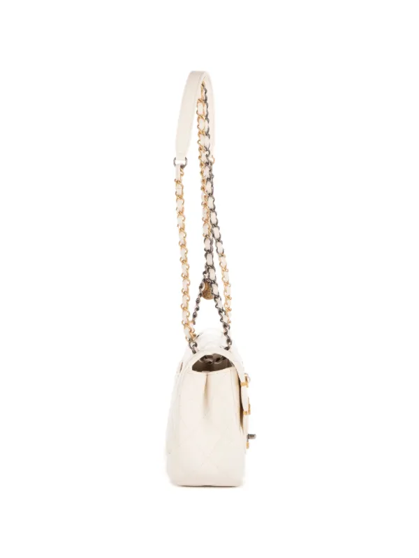 CHANEL Pre-Owned Single Flap Shoulder Bag | White | FARFETCH